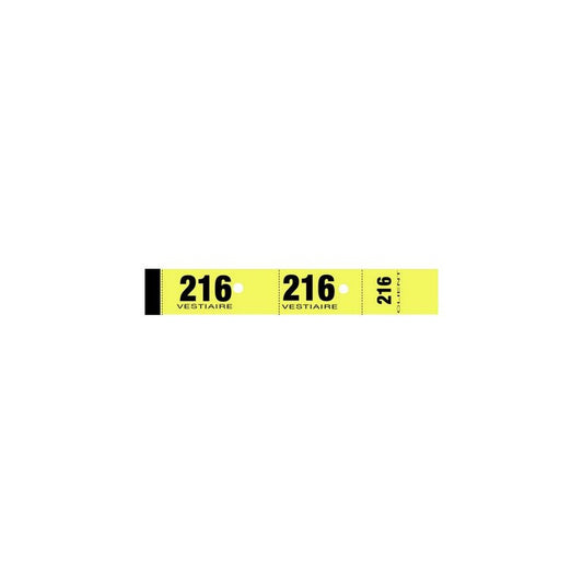 ELVE Bloc vestiaire, 50 feuillets de 3 coupons, jaune x20