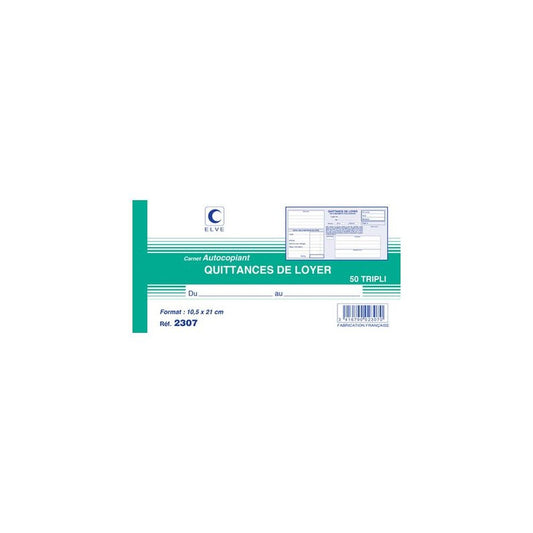 ELVE Manifold "Quittances de loyer", 105 x 210 mm horizontal
