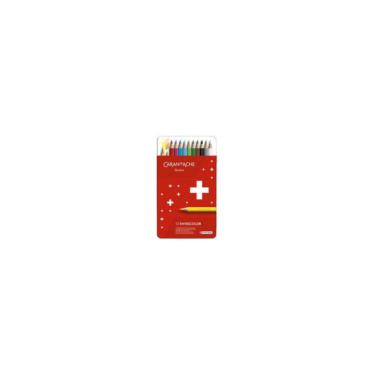 CARAN D'ACHE Crayons de couleur SWISSCOLOR, étui métal de 12