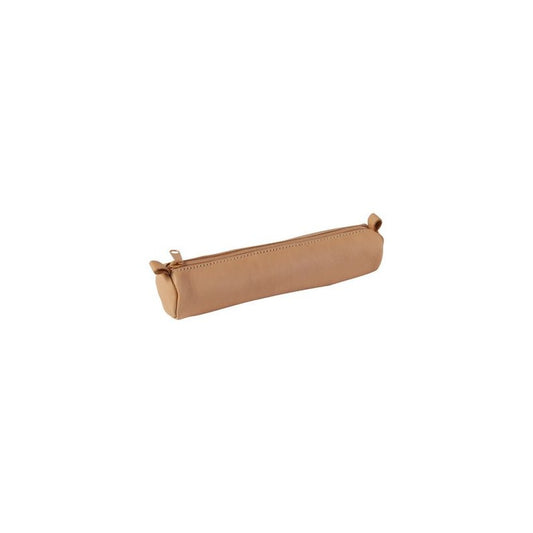 Clairefontaine Trousse petite ronde, cuir naturel