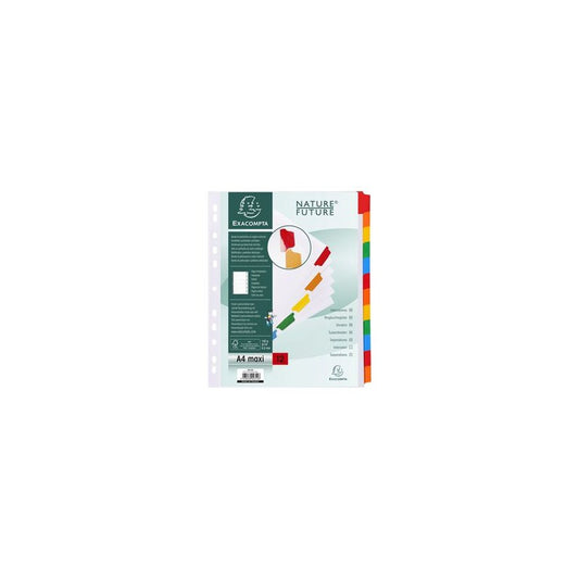 EXACOMPTA Intercalaires en carton, A4 Maxi, 12 touches x20