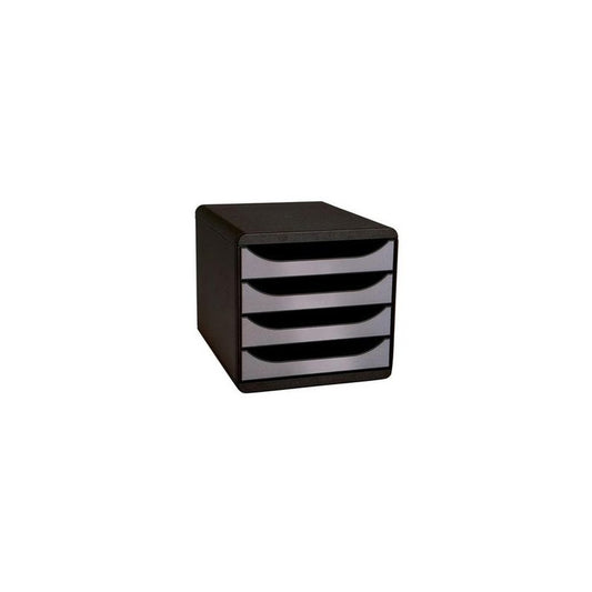 EXACOMPTA Module de classement BIG-BOX, 4 tiroirs, argent