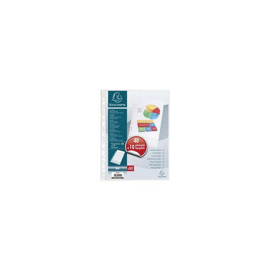 EXACOMPTA Pochette perforée, pack promo 40+10 GRATUITS, A4,