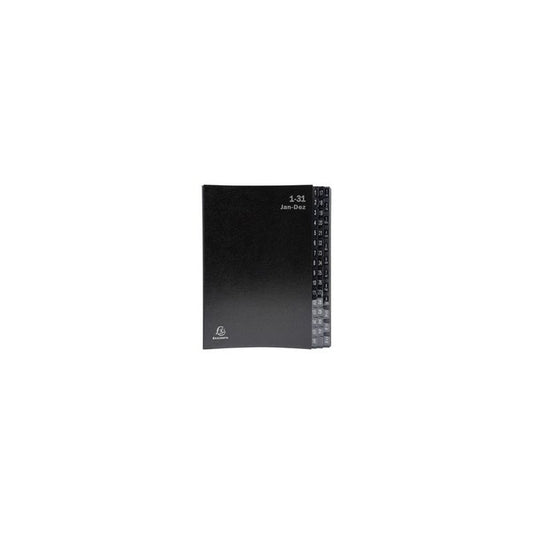EXACOMPTA Pultordner, DIN A4, 1-12/1-31/, 44 Fächer, schwarz