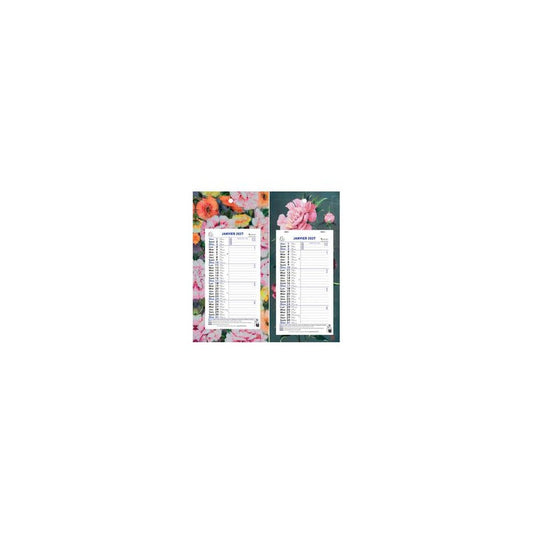 EXACOMPTA Calendrier mural, 130 x 230 mm, 2027, fond Fleurs