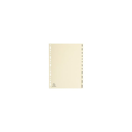 EXACOMPTA Intercalaires carte peau, A4, mensuel Jan-Déc