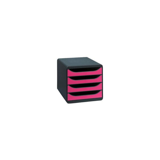 EXACOMPTA Module de classement BIG-BOX, 4 tiroirs, framboise