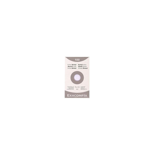 EXACOMPTA Fiches bristol, 75 x 125 mm, quadrillé, blanc