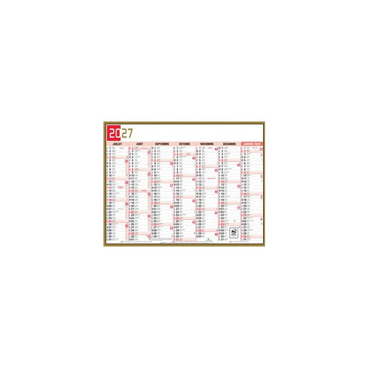 EXACOMPTA Calendrier tricolore neutre, 180 x 135 mm, 2027