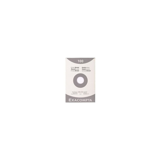 EXACOMPTA Fiches bristol, 100 x 150 mm, uni, blanc