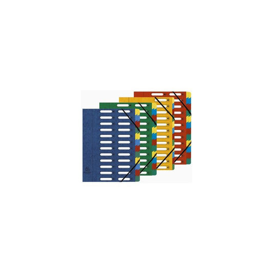 EXACOMPTA Trieur Harmonika, carton, 6 compartiments, assorti x8