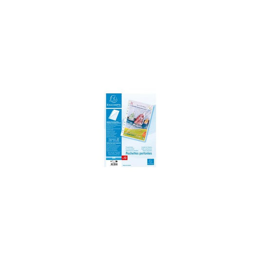 EXACOMPTA Pochette perforée, A4, PP, transparent x10
