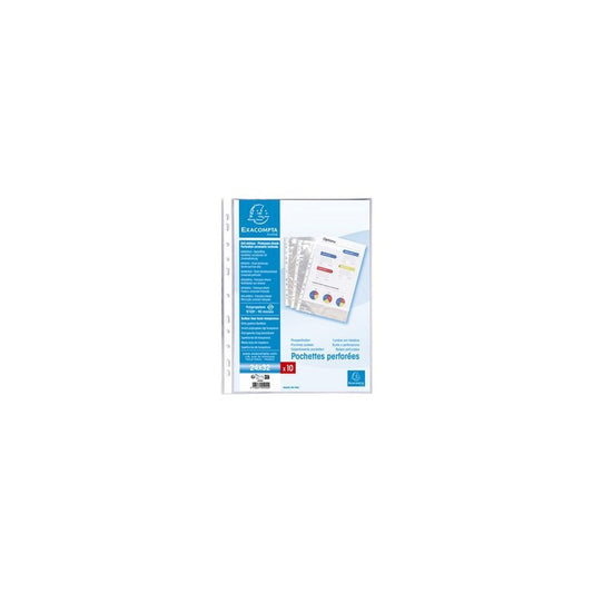 EXACOMPTA Pochette perforée, A4+, PP, transparent lisse