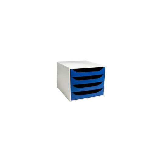 EXACOMPTA Module de classement ECOBOX, 4 tiroirs, bleu nuit