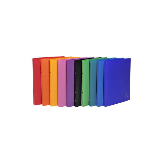 EXACOMPTA Classeur à anneaux, PP, 4 anneaux, A4, assorti x20