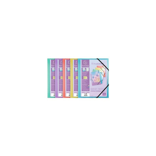 EXACOMPTA Chemise à élastique Kreacover Pastel, A4, PP x5