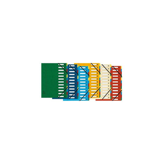 EXACOMPTA Trieur Harmonika, carton, 12 compartiments, coloré x6