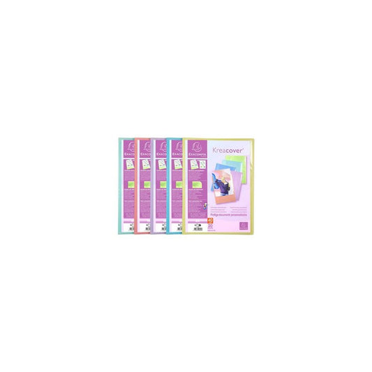 EXACOMPTA Protège-documents, A4, PP, 20 pochettes, assorti x20