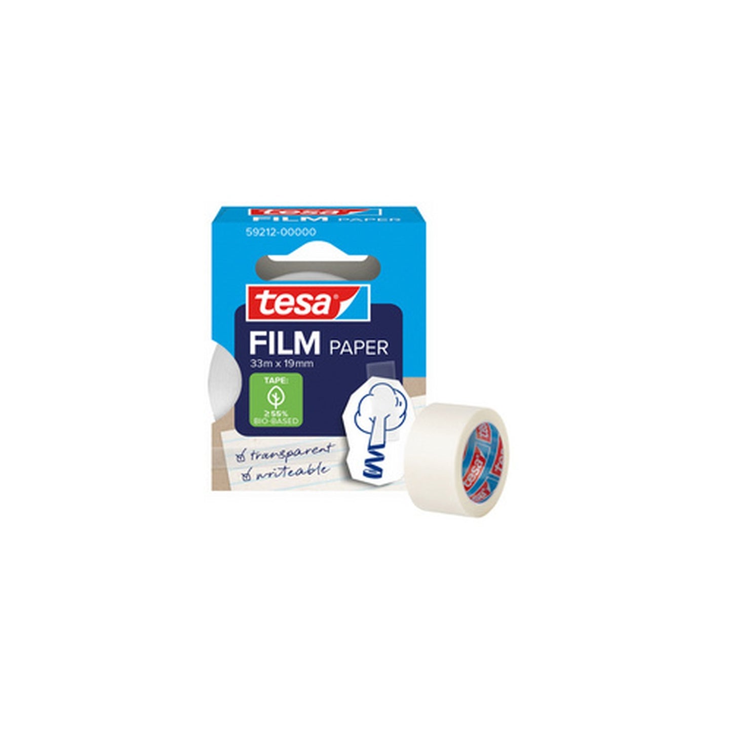 tesa Film PAPER, transparent, 19 mm x 33 m