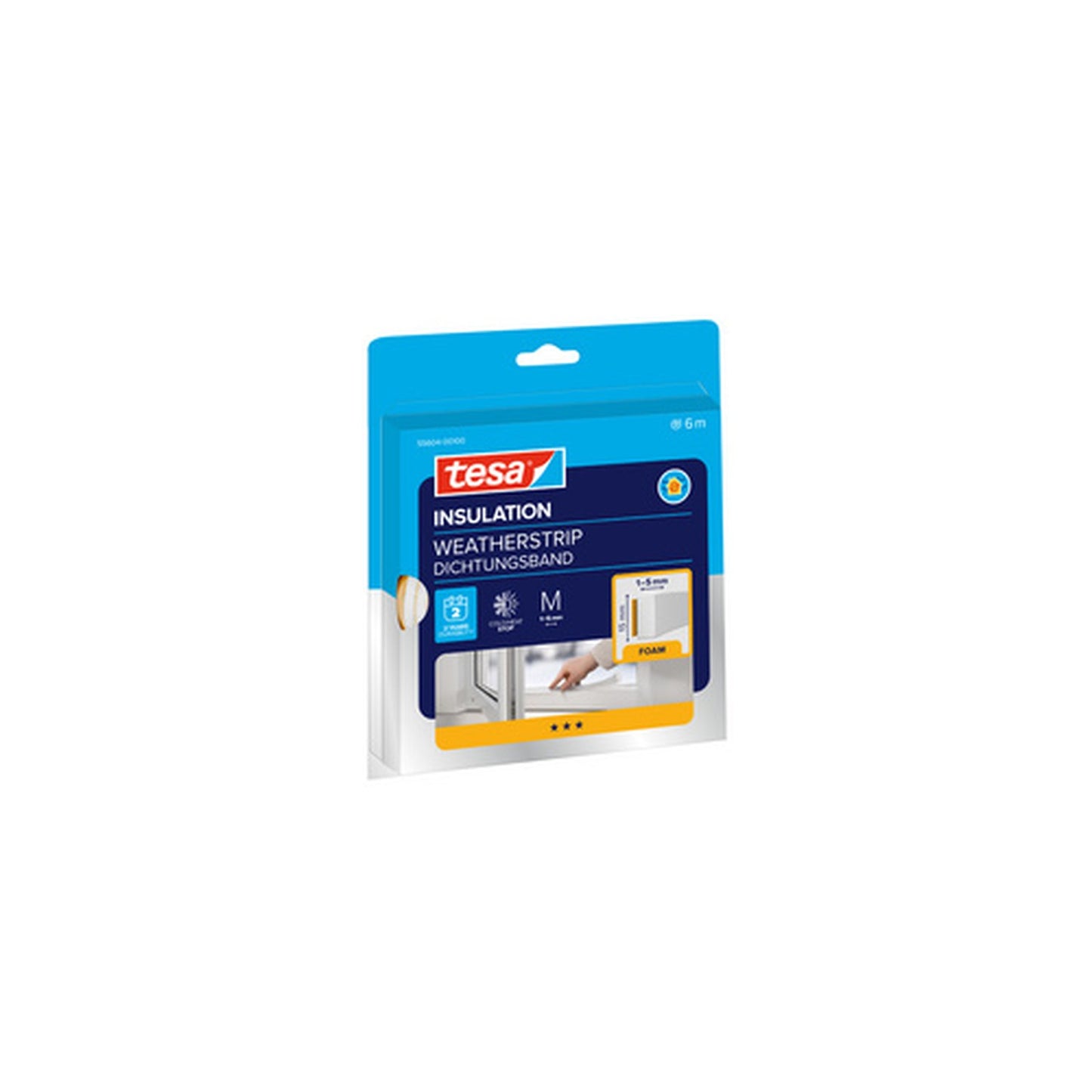 tesa INSULATION Ruban de calfeutrage M, 9 mm x 6 m, blanc