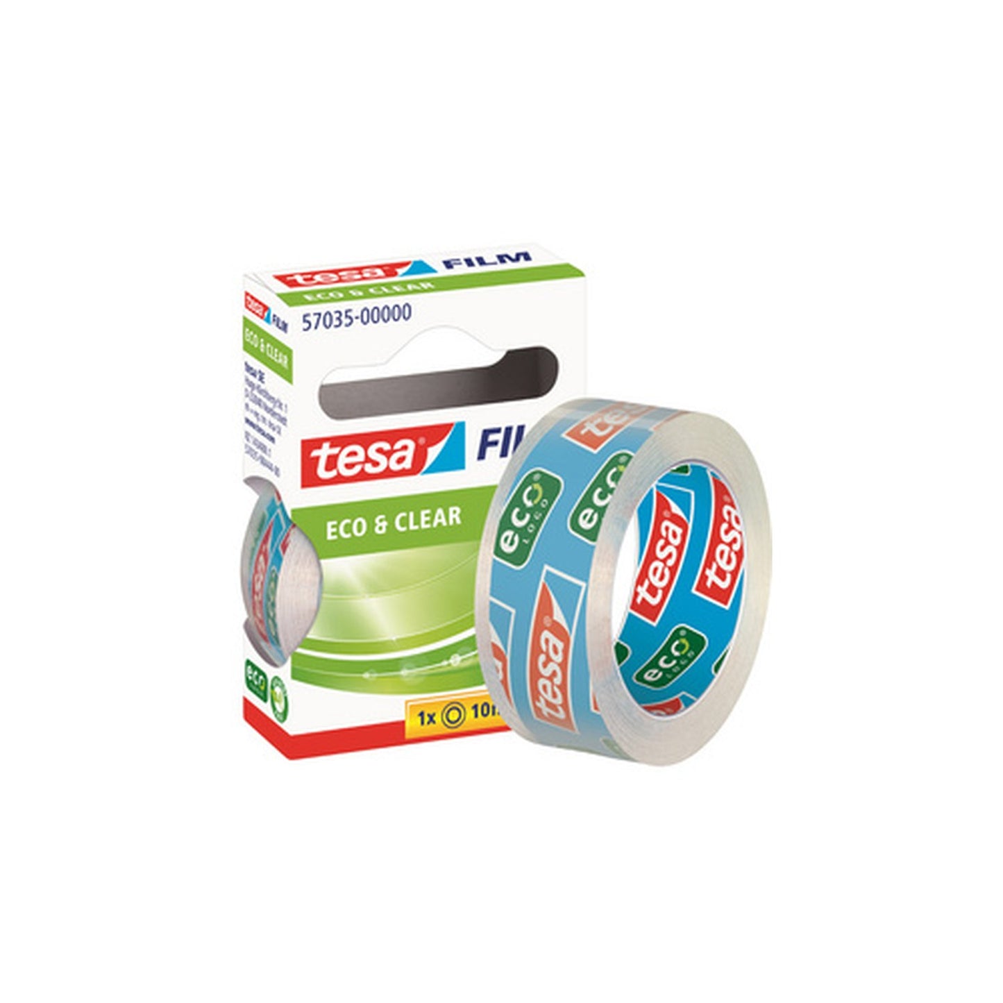tesa Film Ruban adhésif Eco & Clear, 19 mm x 33m,transparent