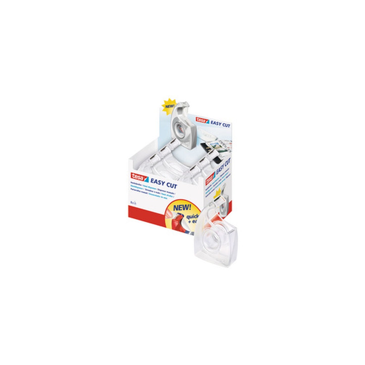 tesa Dévidoir à main Easy Cut, vide, présentoir, transparent x6