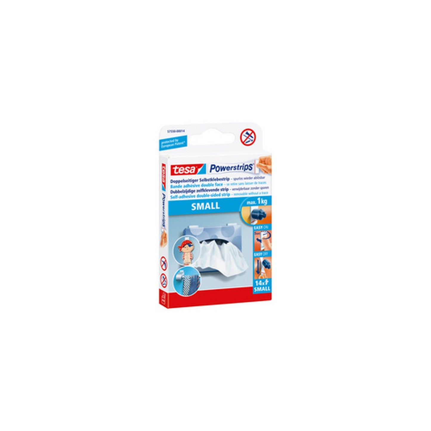 tesa Powerstrips SMALL, fixe des objets jusqu'à 1,0 kg