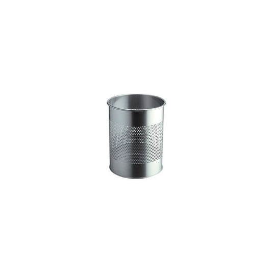 DURABLE Corbeille METAL, ronde, 15 litres, argent métallisé