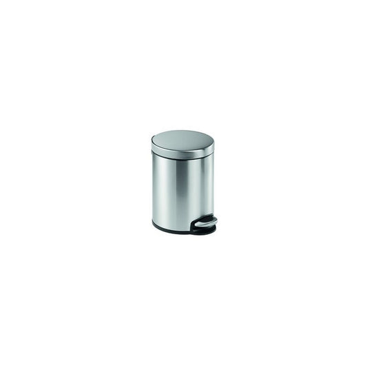 DURABLE Poubelle à pédale inox, rond, 5 litres, argent
