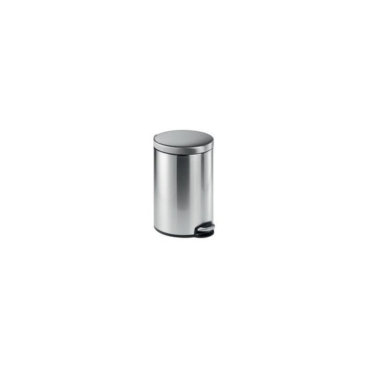 DURABLE Poubelle à pédale en acier inox., rond, 12 l, argent