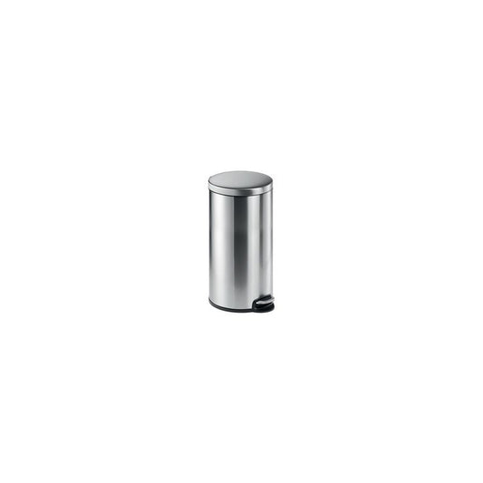 DURABLE Poubelle à pédale en acier inox., rond, 30 l, argent