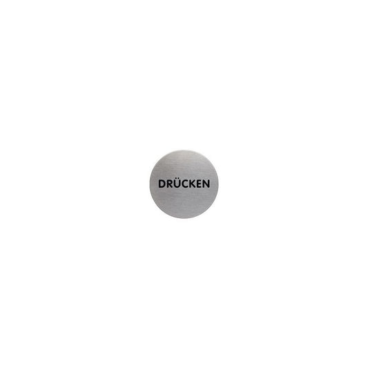 DURABLE Piktogramm "Drücken", Durchmesser: 65 mm, silber