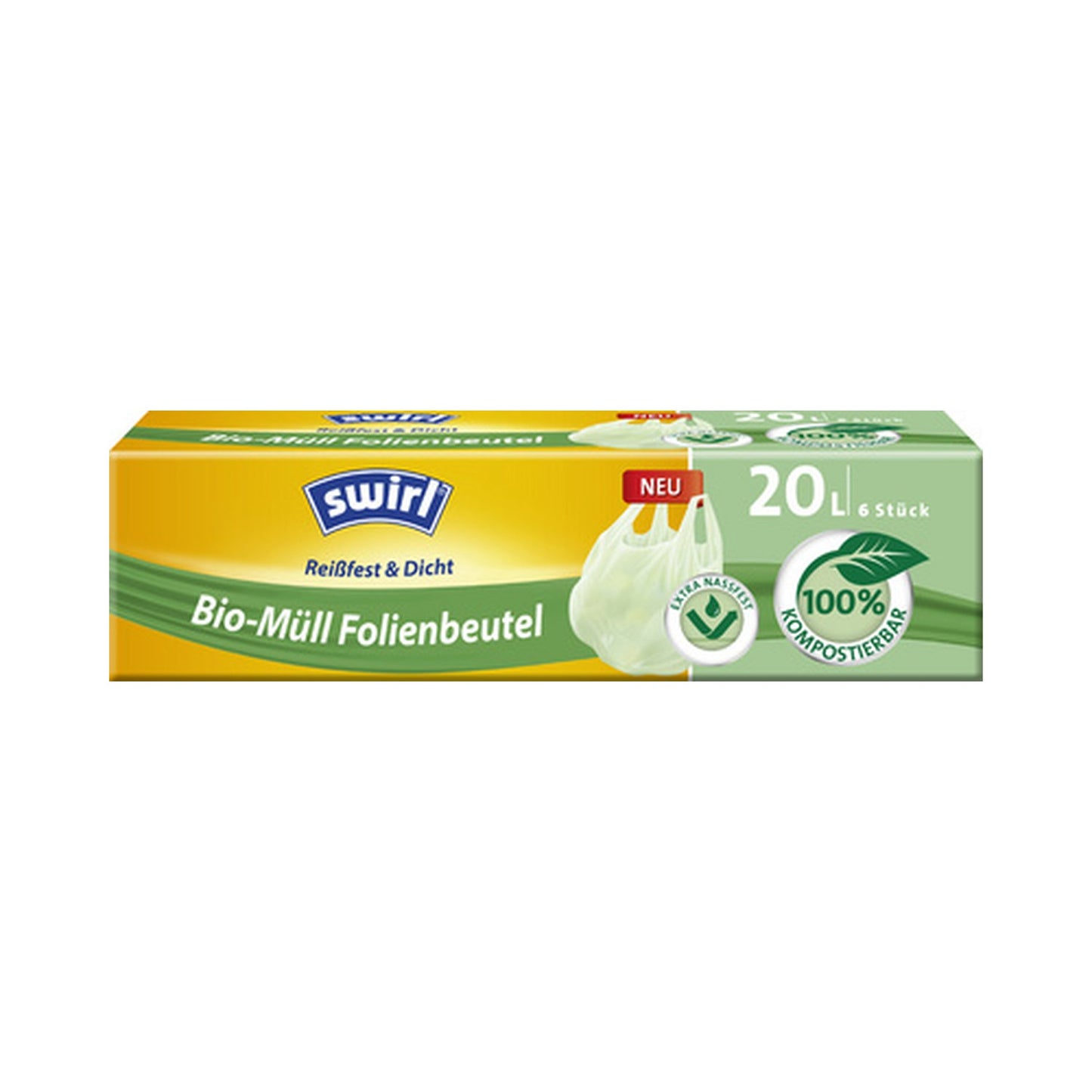 swirl Sac poubelle bio, compostable, 20 litres, vert