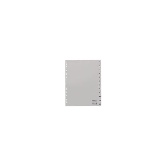 DURABLE Intercalaires en plastique, chiffres, A4, 12 touches