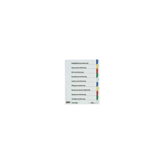 DURABLE Kunststoff-Register, für Versicherungen, A4, PP