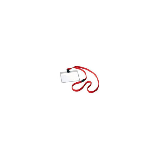 DURABLE Badge, avec lacet textile, 90 x 60 mm, rouge