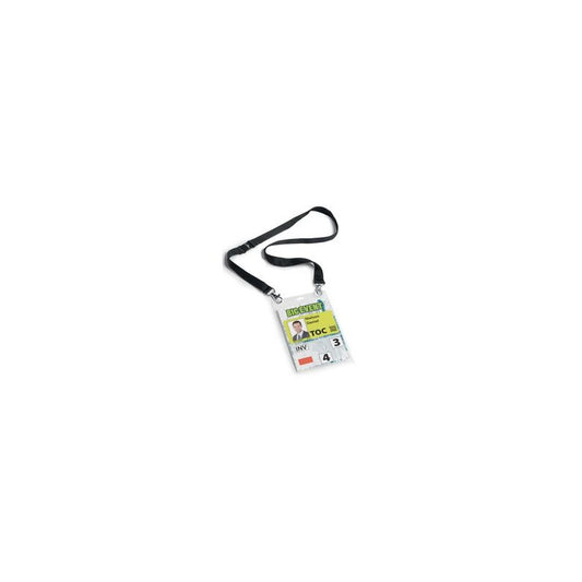 DURABLE Badge évènementiel, avec ruban en tissu, A6, noir