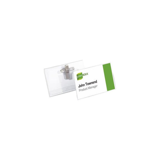 DURABLE Porte-badge avec clip & épingle, 90 x 54 mm