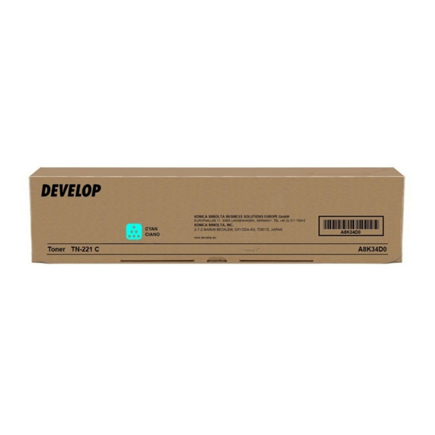 Toner d'origine Develop A8K34D0 / TN-221 C - cyan