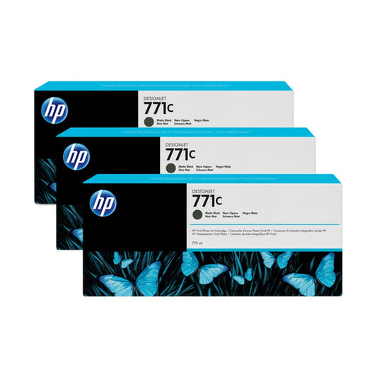 Cartouche d'origine HP B6Y31A / 771C - noire - pack de 3