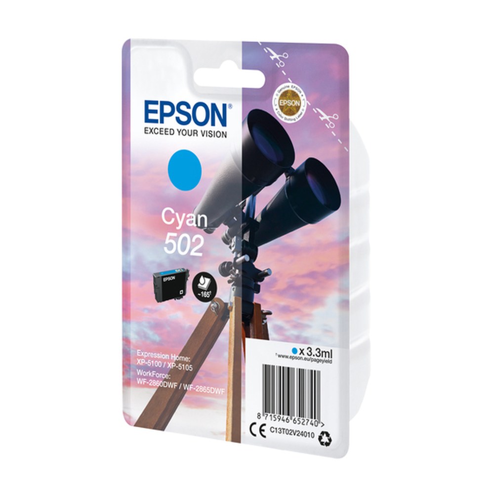 Cartouche d'origine Epson C13T02V24020 / 502 - cyan