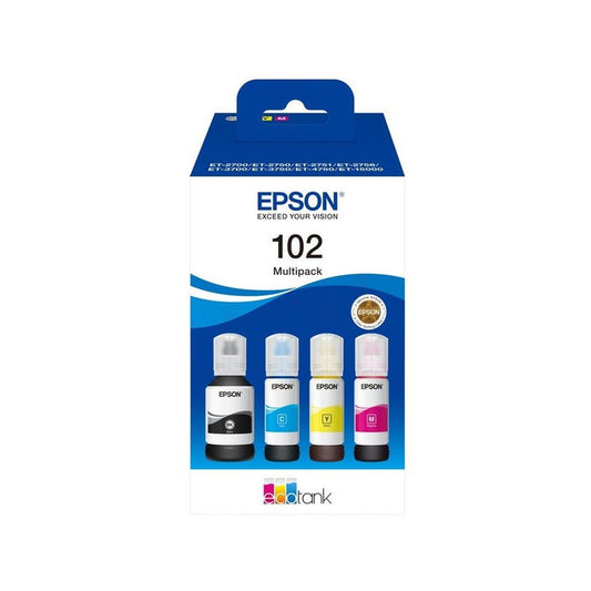 Cartouches d'origines Epson C13T03R640 / 102 - multipack 4 couleurs : noire, cyan, magenta, jaune
