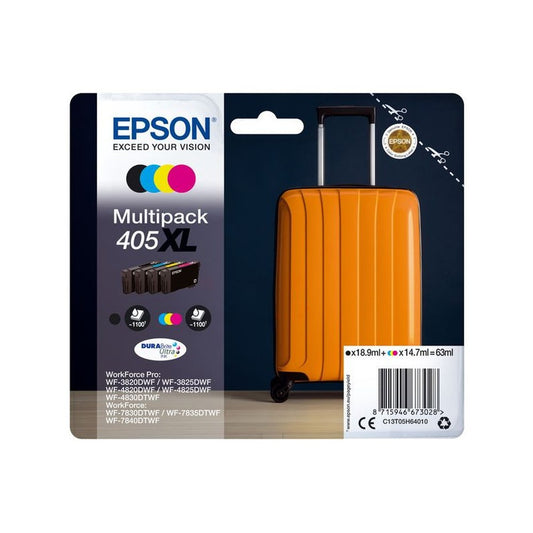 Cartouches d'origines Epson C13T05H64010 / 405 XL - multipack 4 couleurs : noire, cyan, magenta, jaune