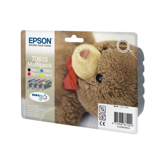 Cartouches d'origines Epson C13T06154010 / T0615 - multipack 4 couleurs : noire, cyan, magenta, jaune