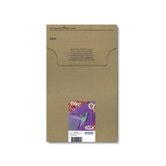 Cartouches d'origines Epson C13T08074510 / T0807 - multipack 6 couleurs : noire, cyan, magenta, jaune