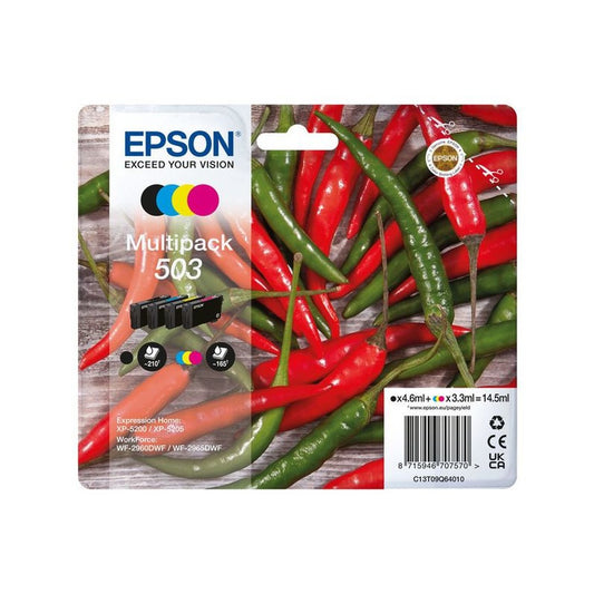 Cartouches d'origines Epson C13T09Q64020 / 503 - multipack 4 couleurs : noire, cyan, magenta, jaune