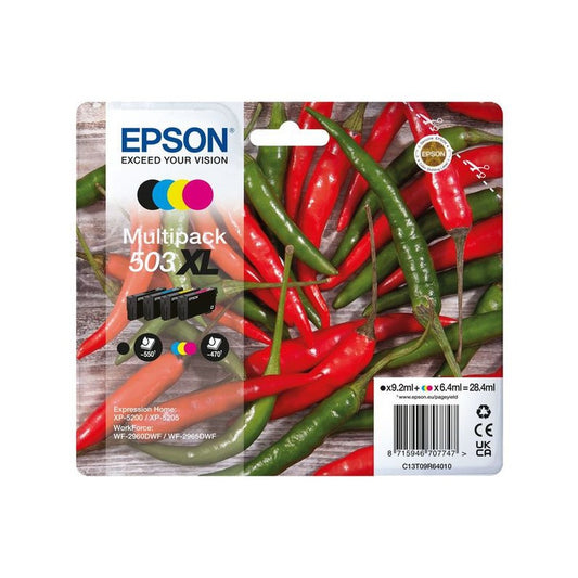 Cartouches d'origines Epson C13T09R64010 / 503XL - multipack 4 couleurs : noire, cyan, magenta, jaune