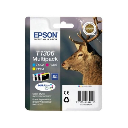 Cartouches d'origines Epson C13T13064022 / T1306 - multipack 3 couleurs : cyan, magenta, jaune