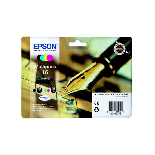 Cartouches d'origines Epson C13T16264010 / 16 - multipack 4 couleurs : noire, cyan, magenta, jaune