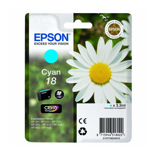 Cartouche d'origine Epson C13T18024010 / 18 - cyan